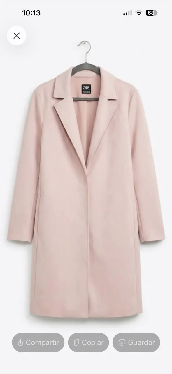 Abrigo largo rosa claro Zara para mujer