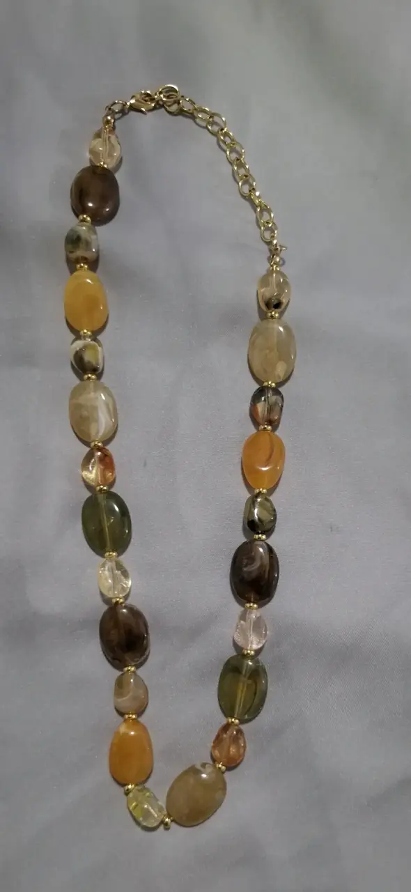 Collar de piedras naturales multicolor bellos - 2