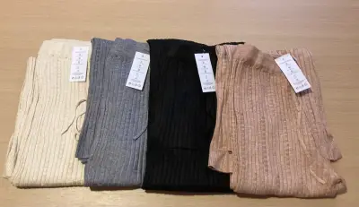 Pantalones de lanilla acanalado para mujer - miniatura 2