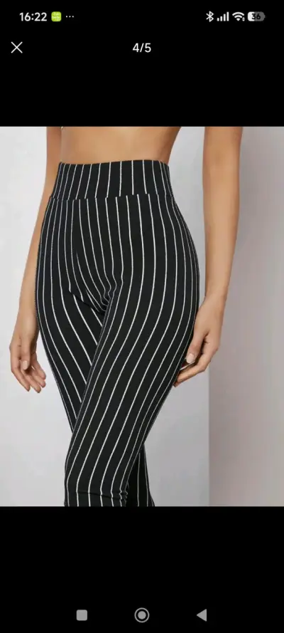 Leggings negros a rayas para mujer - miniatura 2