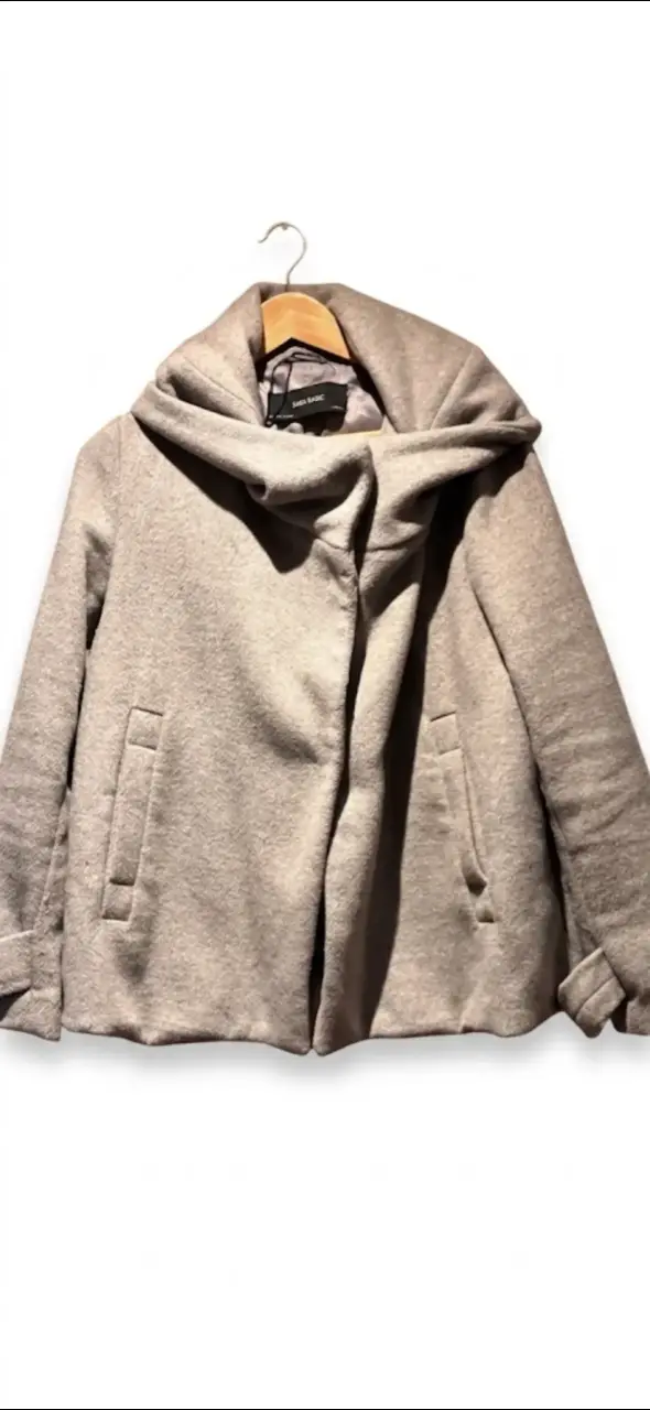 Abrigo gris de lana Zara para mujer