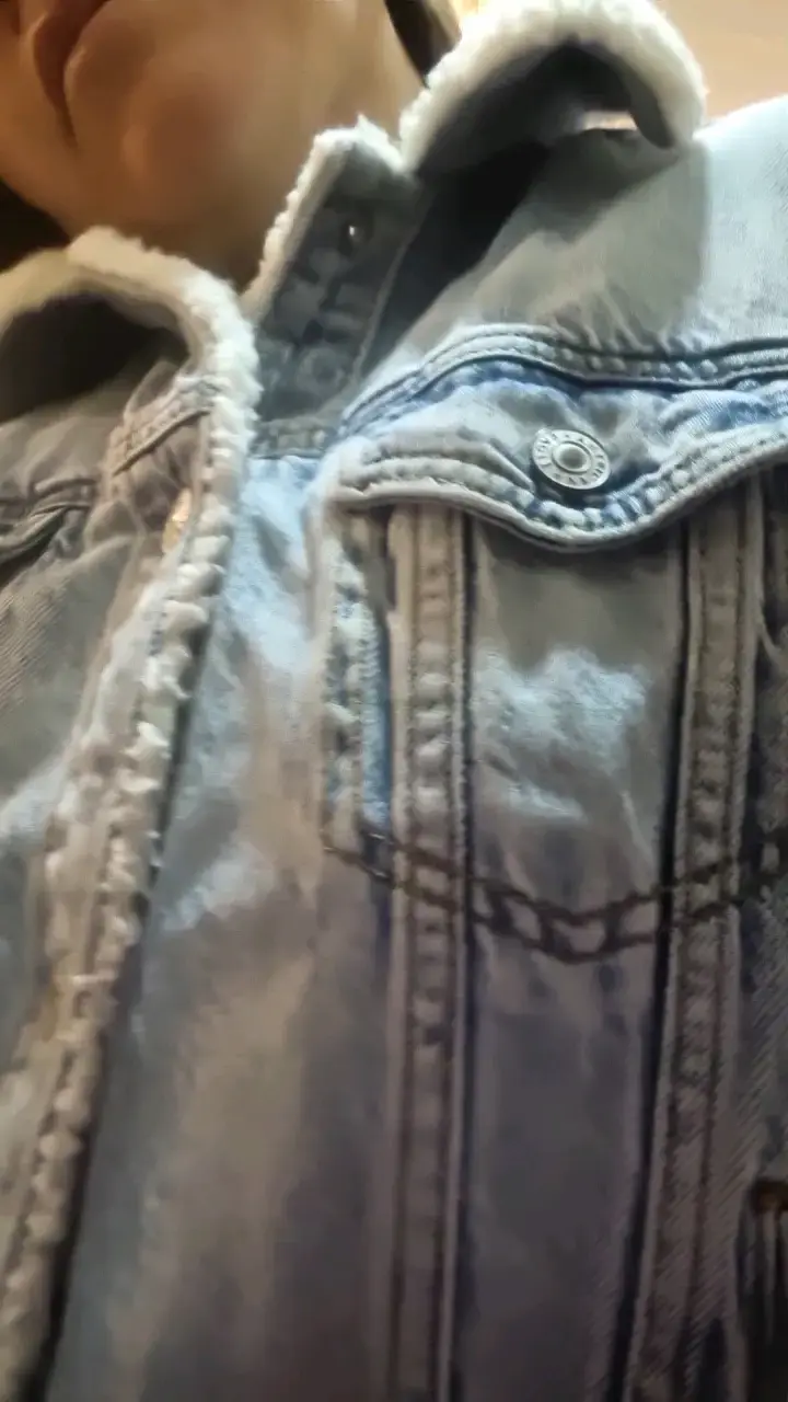 Chaqueta de mezclilla con forro de borrego para mujer - 1