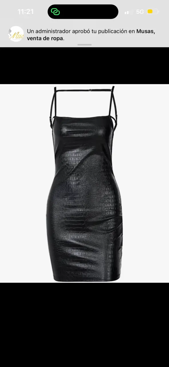 Vestido negro ajustado con diseño de cocodrilo - 1