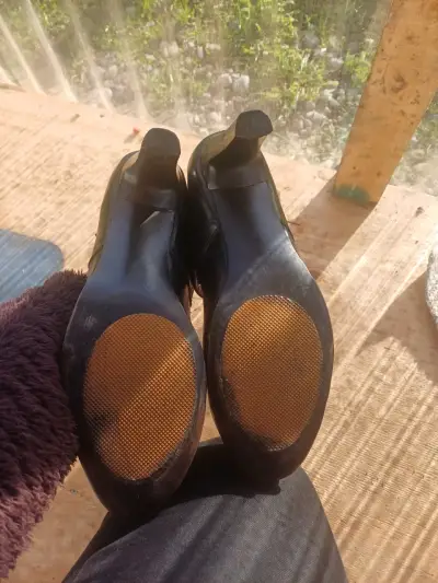 Zapatos de cueca negro con correa para mujer - miniatura 4