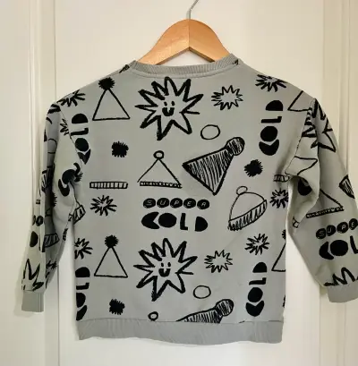Polerón infantil gris con estampado divertido - miniatura 2