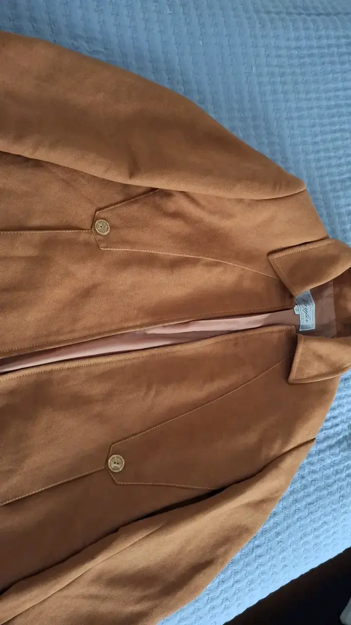 Chaqueta de gamuza marrón para mujer - 2