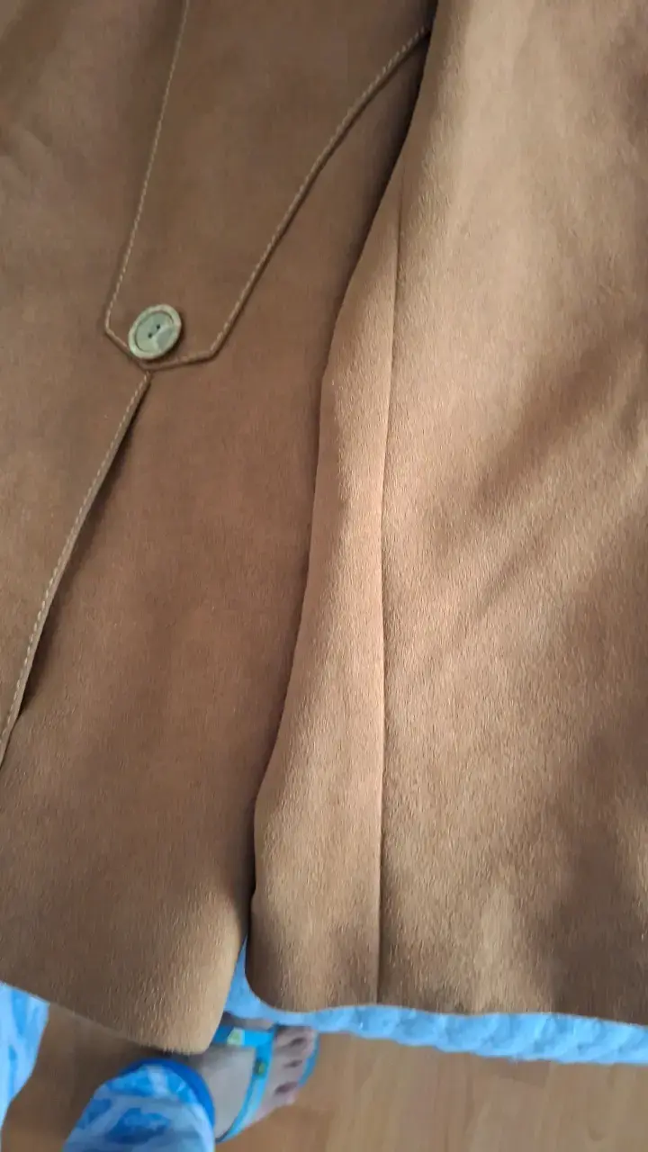 Chaqueta de gamuza marrón para mujer - 3