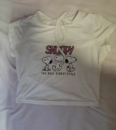 Polera Blanca Snoopy Estilo Urbano - miniatura 1