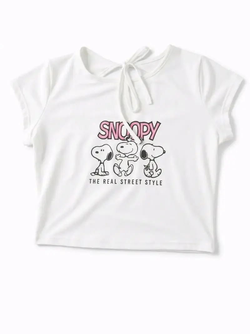Polera Blanca Snoopy Estilo Urbano - 2