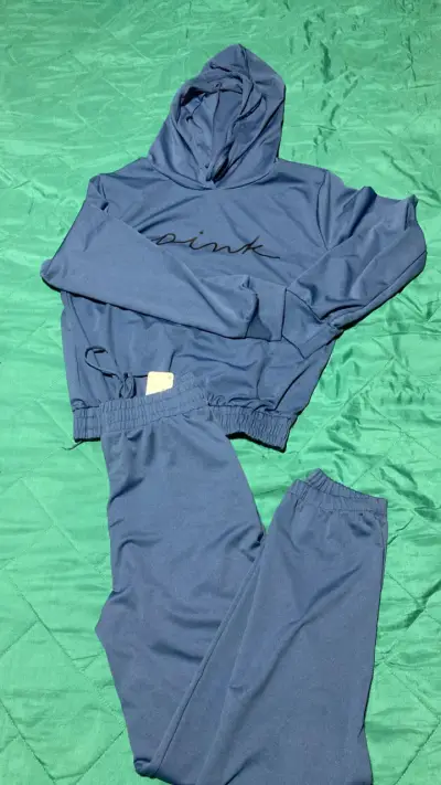 Conjunto deportivo azul con capucha Pink - miniatura 1