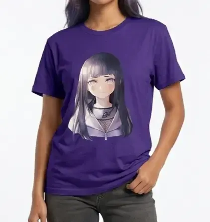 Polera morada con diseño anime - 2