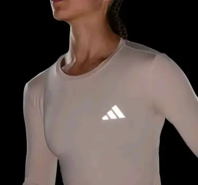 Polera manga larga beige Adidas. - miniatura 5