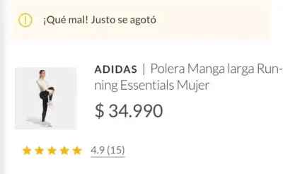 Polera manga larga beige Adidas. - miniatura 6