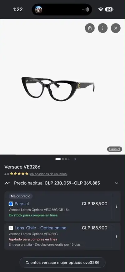 Lentes ópticos Versace VE3286 para mujer - miniatura 3