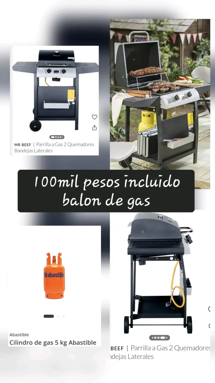 Parrilla a gas Mr Beef con cilindro Abastible