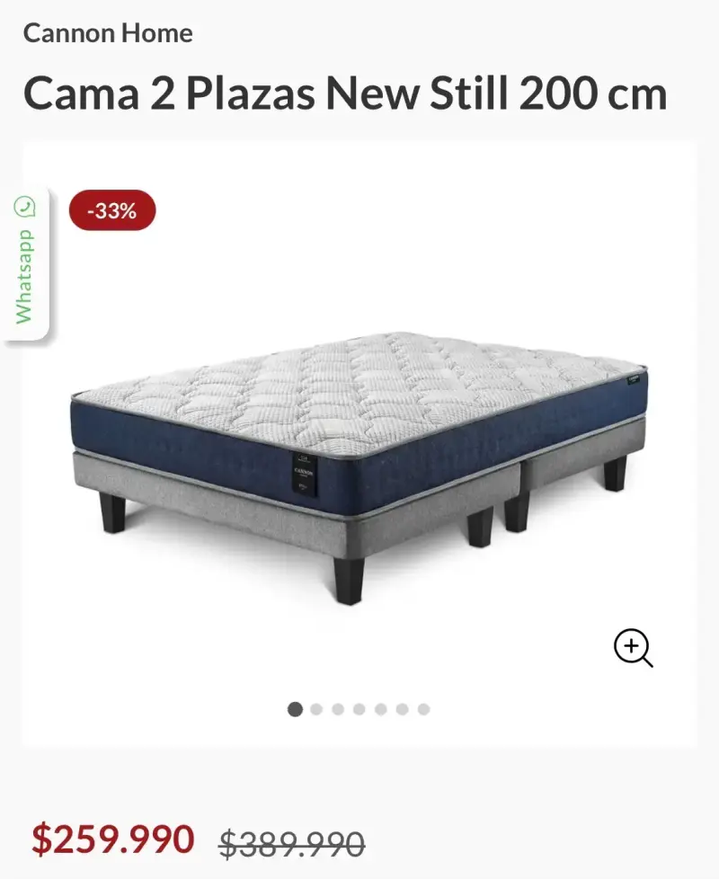 Cama 2 Plazas Cannon Home New Still 200 cm - 3