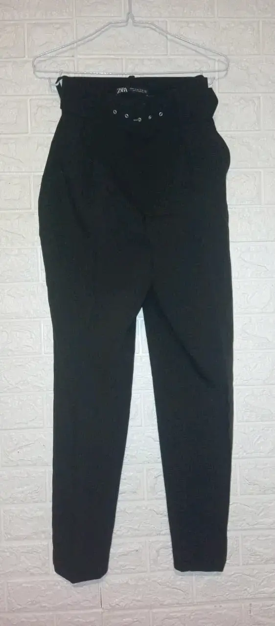 Pantalones negros de tiro alto Zara XS - 2