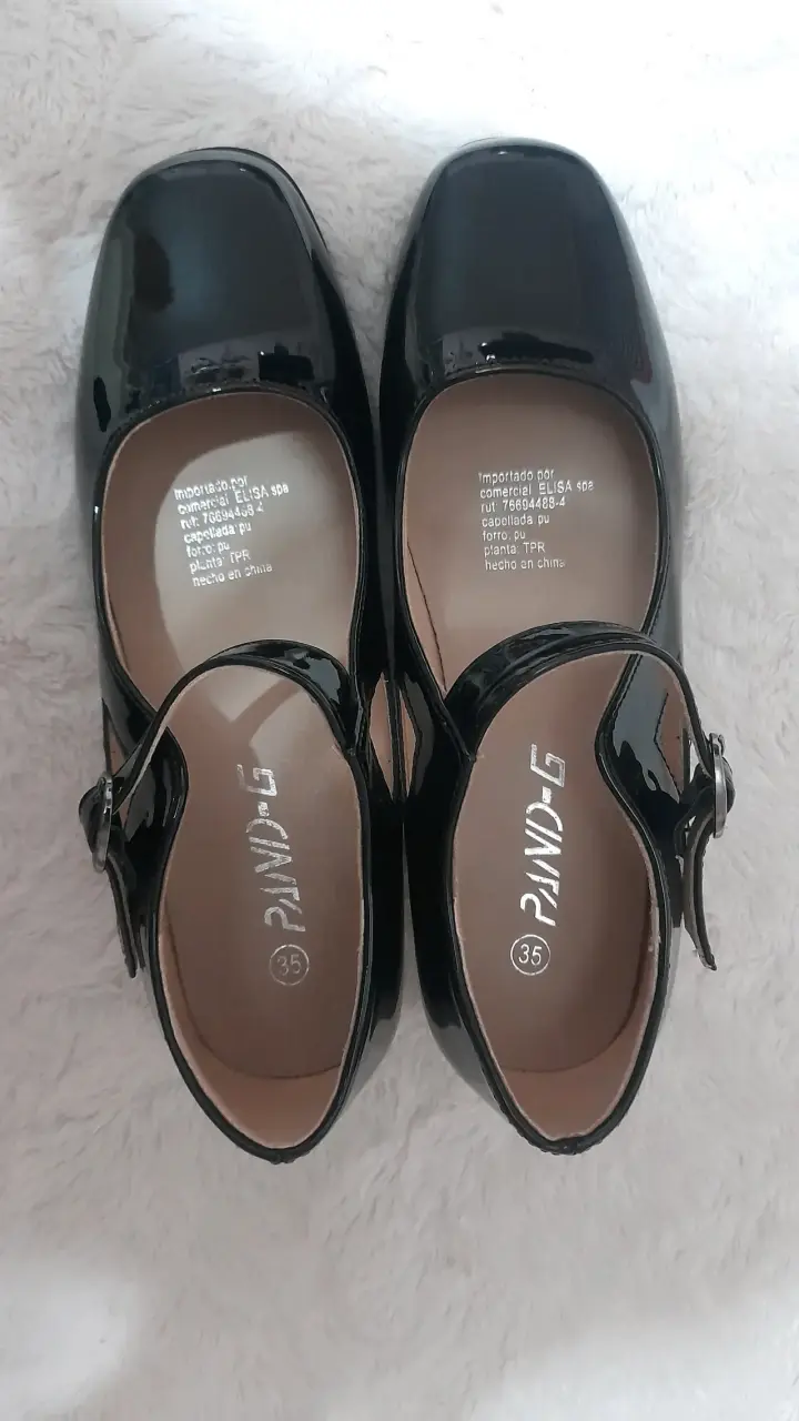Zapatos de charol negro con tacón medio para mujer - 2