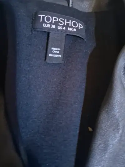 Chaqueta de cuero sintético Topshop negra - miniatura 2