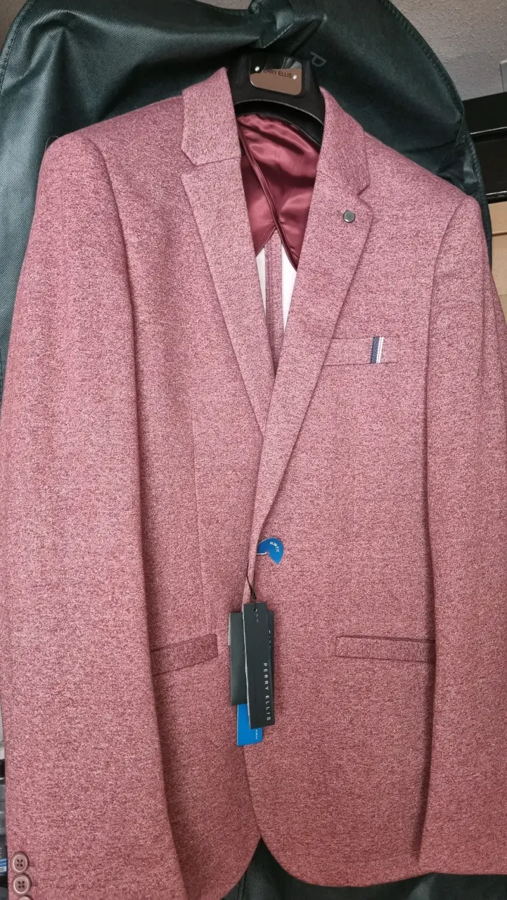 Blazer Perry Ellis Slim Fit Burdeo Hombre - 2