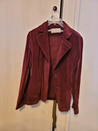 Blazer de terciopelo burdeos para mujer - miniatura 1