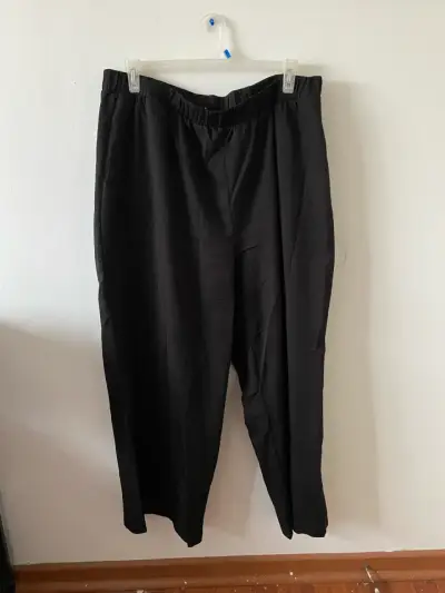 Pantalones de tela negros de mujer talla 2XL - miniatura 1