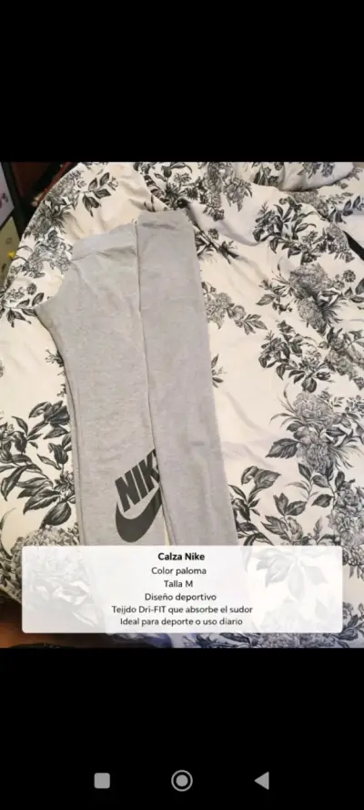 Calzas deportivas Nike Dri-FIT gris y verde - miniatura 1