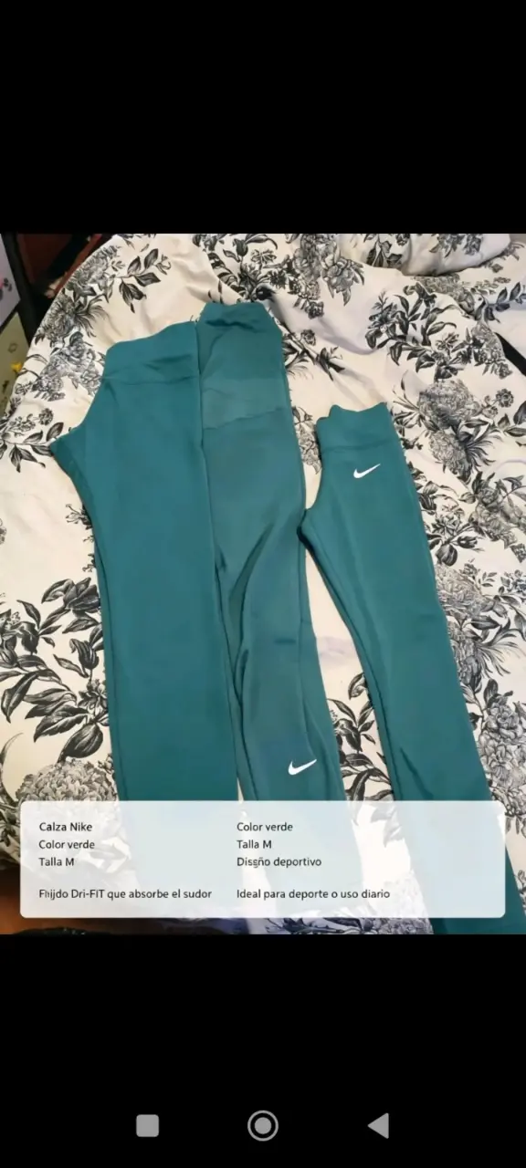 Calzas deportivas Nike Dri-FIT gris y verde - 2