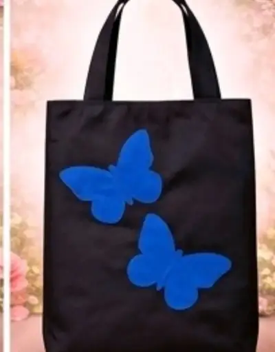Bolso de tela negro con diseño - miniatura 2