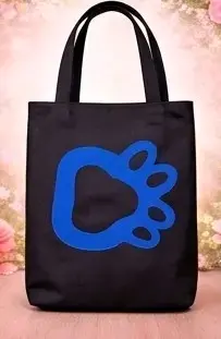 Bolso de tela negro con diseño - 3
