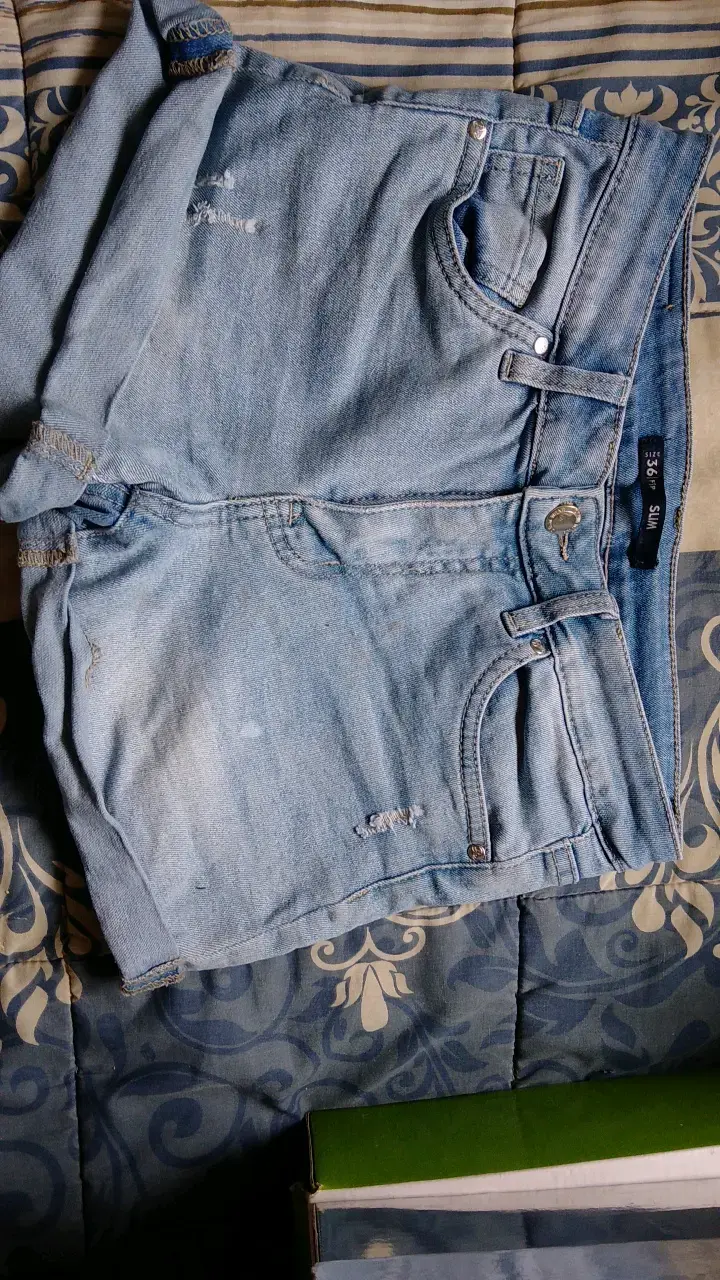 Shorts de mezclilla azul claro talla 36 - 1
