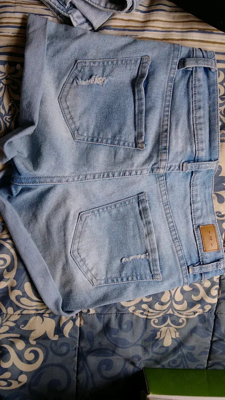 Shorts de mezclilla azul claro talla 36 - 2