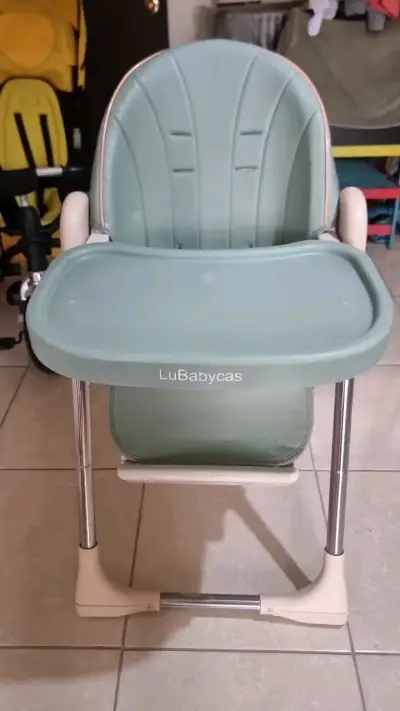 Silla de comer para bebé ajustable verde - miniatura 2
