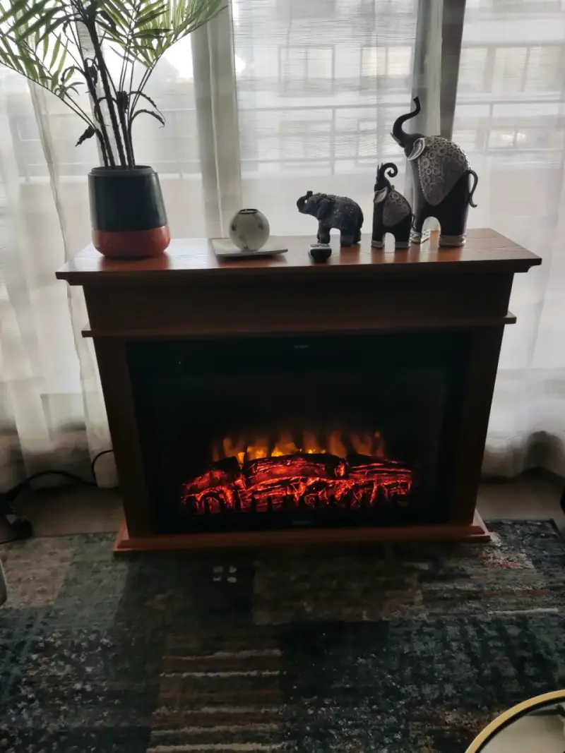 Chimenea eléctrica decorativa con efecto de fuego - 2