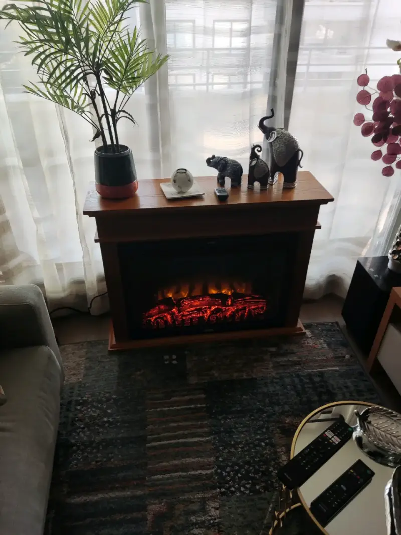 Chimenea eléctrica decorativa con efecto de fuego - 3