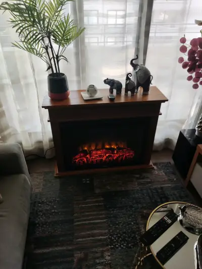 Chimenea eléctrica decorativa con efecto de fuego - miniatura 3