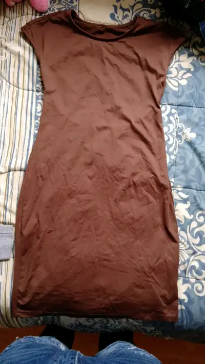 Vestido marrón casual para mujer - miniatura 1