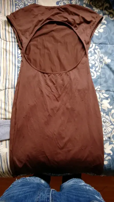 Vestido marrón casual para mujer - miniatura 2
