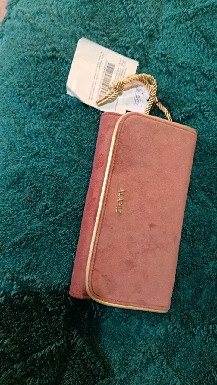 Cartera organizadora de joyas rosa elegante - 1