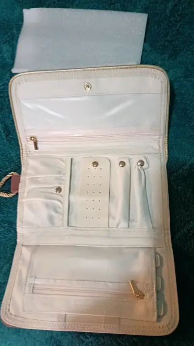 Cartera organizadora de joyas rosa elegante - miniatura 2