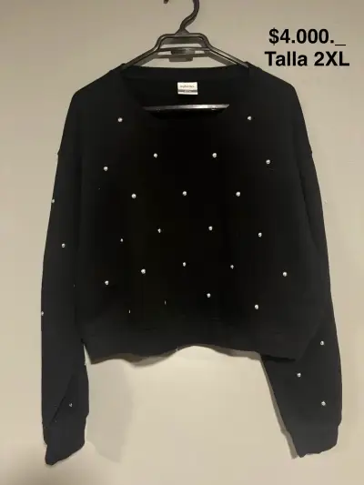 Polerón negro con perlas Sybilla talla 2XL - miniatura 1