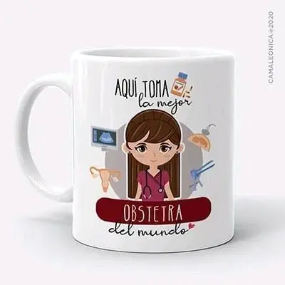 Taza de cerámica 'Mejor Obstetra del Mundo'