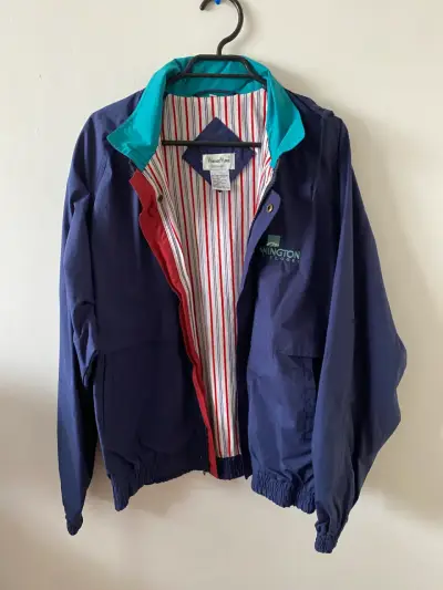 Chaqueta cortaviento azul WinnerMate con capucha - miniatura 1