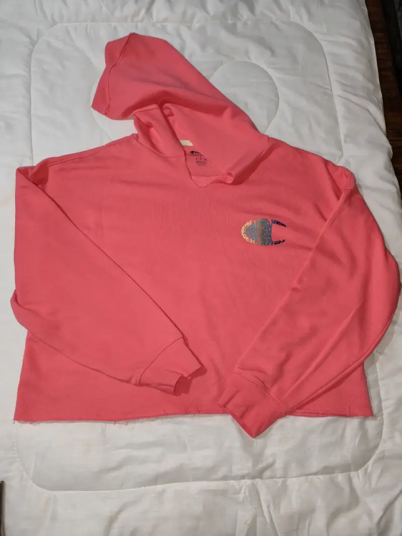 Polerón con capucha Champion rosa talla L - 1