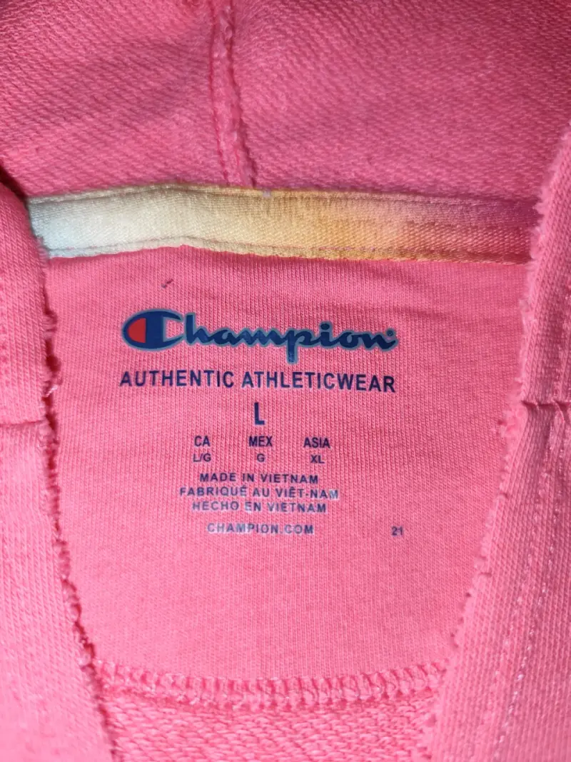 Polerón con capucha Champion rosa talla L - 2