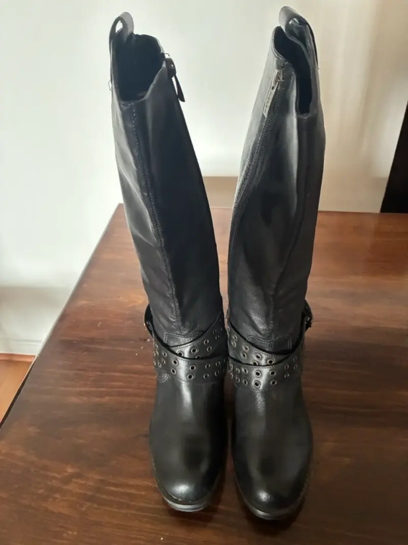 Botas de cuero negras con hebillas - 6