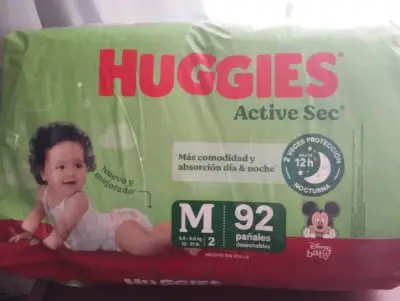 Pañales Huggies Active Sec Talla M 92 Unidades - miniatura 1
