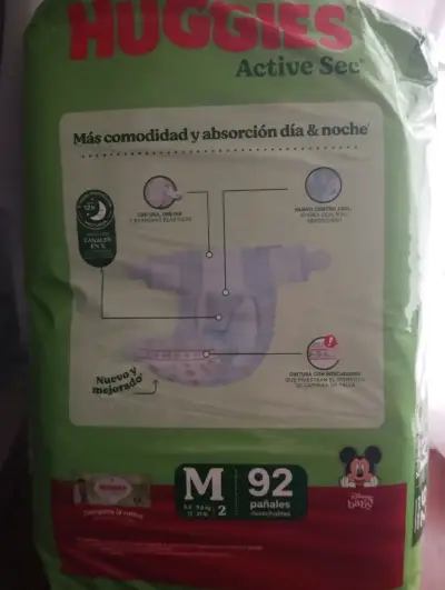 Pañales Huggies Active Sec Talla M 92 Unidades - miniatura 2