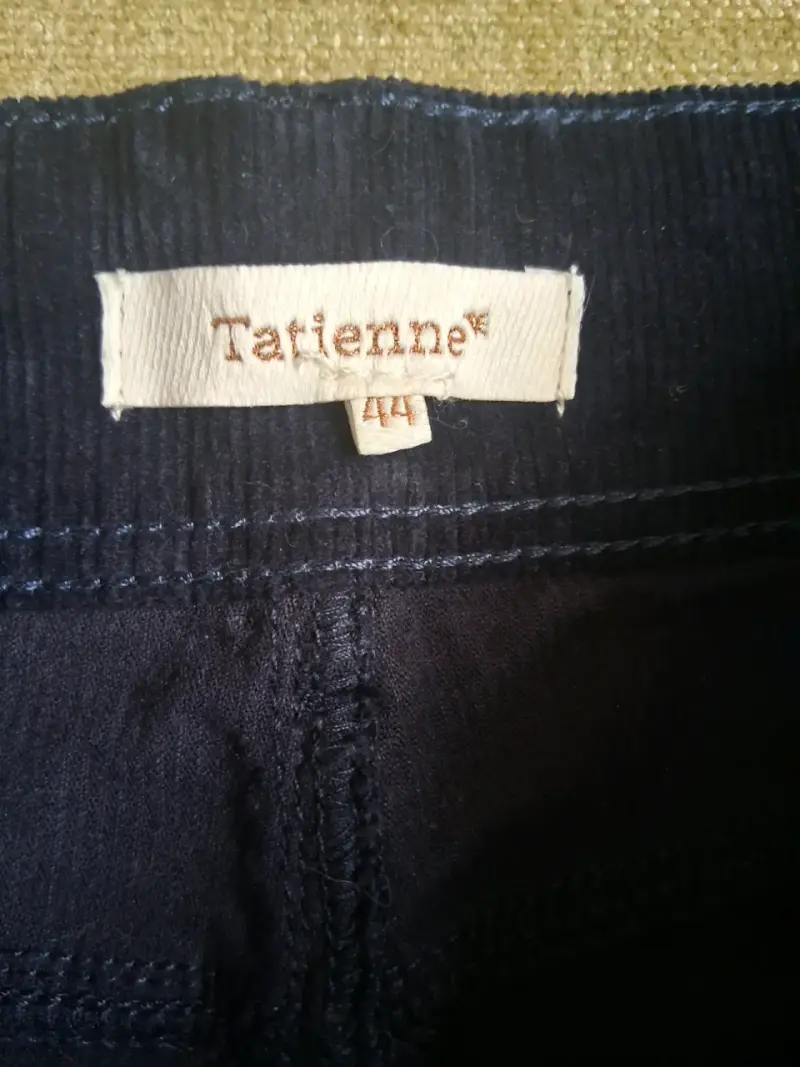 Pantalon 9de cotele azul marino para mujer - 3