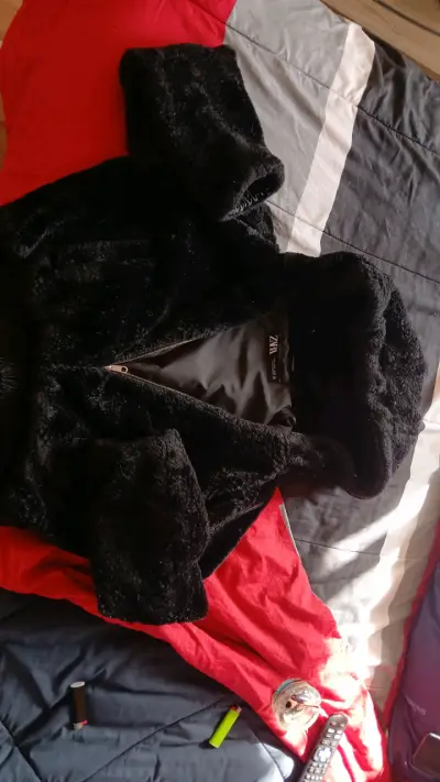 Chaqueta de piel sintética negra Zara - miniatura 1